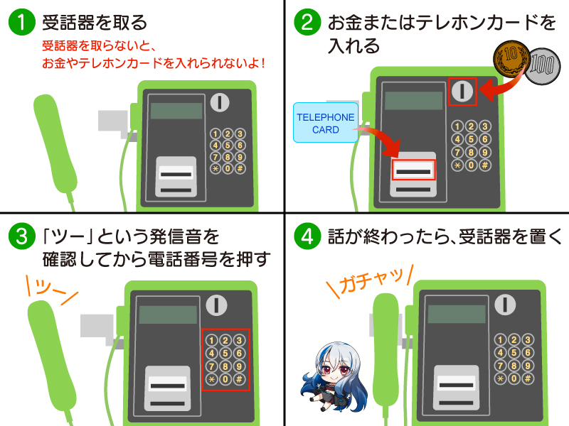 公衆電話の使い方